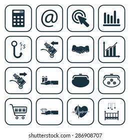 Vector illustration of business set icon