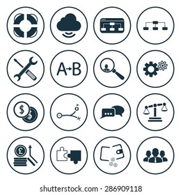 Vector illustration of business set icon