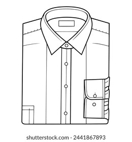 Ilustración vectorial de un icono de contorno de camisa de negocios, ideal para proyectos corporativos.