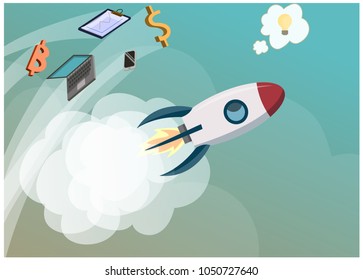 Vector illustration business start-up, flat style image design