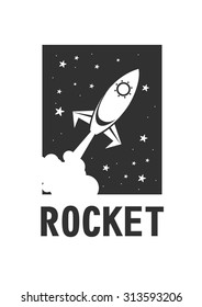 vector illustration of a business start-up rocket space exploration flat style design