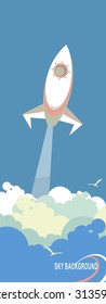 vector illustration of a business start-up rocket space exploration flat style design