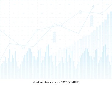  Vector illustration. Business stick graph chart of stock market investment trading on white background .  