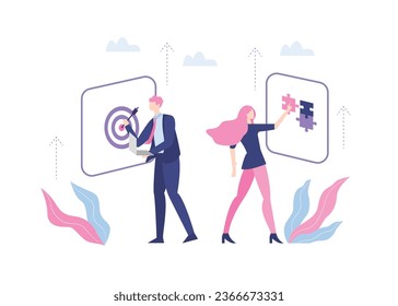 Vector illustration business strategy concept flat style