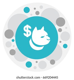 Vector Illustration Of Business Symbol On Dog Fighting Bet Icon. Premium Quality Isolated Canine Fighter Element In Trendy Flat Style.