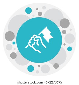 Vector Illustration Of Business Symbol On Flag Icon. Premium Quality Isolated Rally Element In Trendy Flat Style.