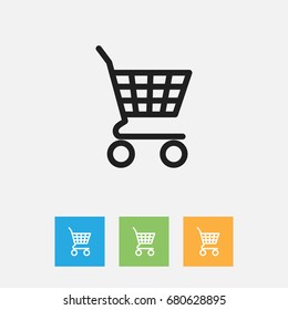 Vector Illustration Of Business Symbol On Shopping Bag Outline. Premium Quality Isolated Basket Element In Trendy Flat Style.