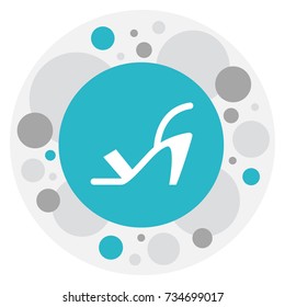 Vector Illustration Of Business Symbol On High Heeled Sandal Icon. Premium Quality Isolated Heel Cothurnus Element In Trendy Flat Style.