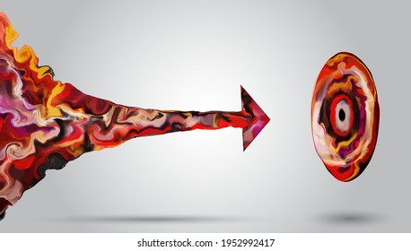 Vector illustration of a business target isometric concept. Abstract vector in liquid abstrack style
