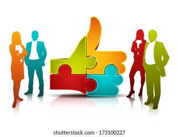 Vector illustration of business team. 