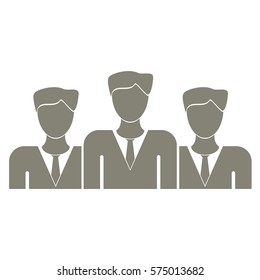Ilustración vectorial del equipo empresarial en un icono gris

