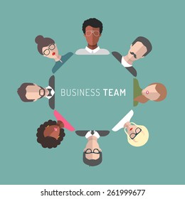 Vector illustration of business team management in flat style