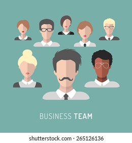 Vector illustration of business team management in flat style