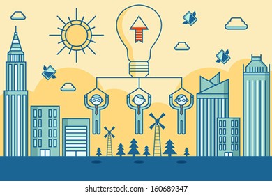 A vector illustration of business teamwork concept
