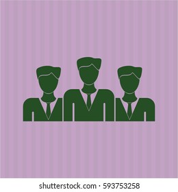 Ilustración vectorial Icono de trabajo en equipo de negocios en color verde
