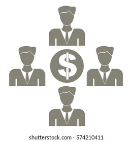 Vector Illustration of Business Teamwork And Money Or Symbol Icon in gray
