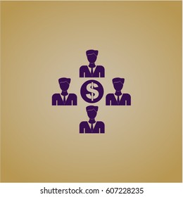 Vector Illustration of Business Teamwork and Money vector symbol
