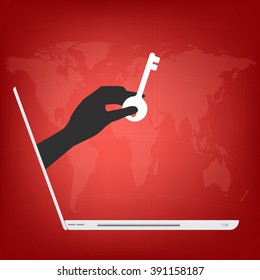 Vector illustration business technology data privacy and security concept.