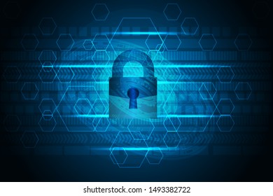 Vector illustration of business technology and digital high-tech engineering, digital telecommunications technology concept, abstract, future - technology on blue background