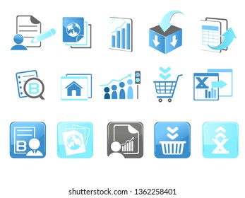 A vector illustration of Business Technology Internet Website Icons