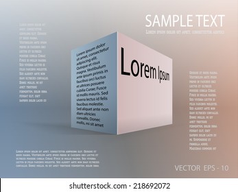 Vector illustration of business template poster. Imitation three-dimensional figure of box