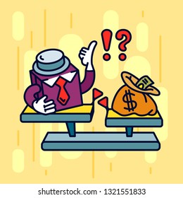Vector illustration, business valuation.