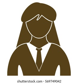 Vector Illustration of Business Woman Icon in Brown
