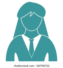 Vector Illustration of Business Woman Icon in Blue
