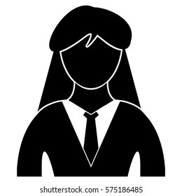 Vector Illustration of Business Woman Icon in black
