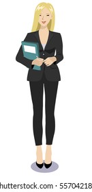 Vector illustration of a business woman standing