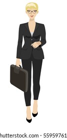 Vector illustration of a business woman standing