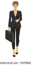 Vector illustration of a business woman standing
