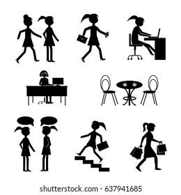 Vector illustration of business women.