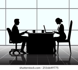 Vector illustration of business working in office.