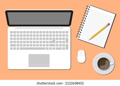 Vector illustration of a business workspace