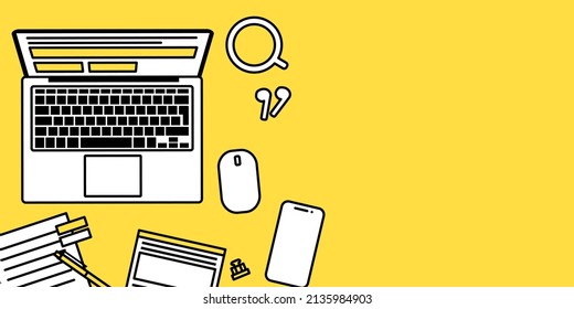Ilustración vectorial del espacio de trabajo