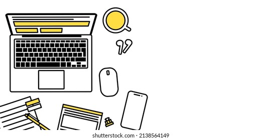 Vector illustration of business workspace