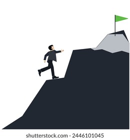 vector illustration of a businessman achieving success