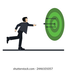 vector illustration of a businessman achieving success