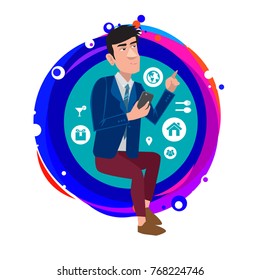 Vector illustration businessman activity