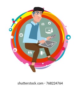 Vector illustration businessman activity