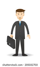 Vector illustration of Businessman with briefcase