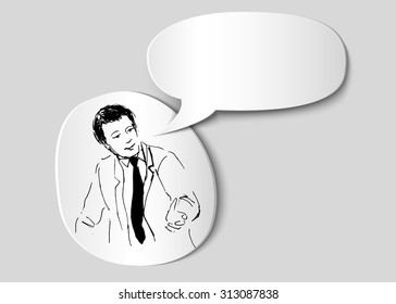 vector illustration businessman with bubbles