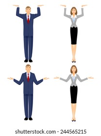 Vector illustration of a businessman and  businesswoman