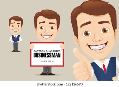 Vector illustration of Businessman Cartoon Character