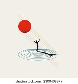 Vector illustration of a businessman ,celebrating. Symbolizes success, win, growth. Minimal design eps10 illustration.