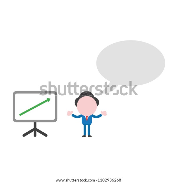 Vector Illustration Businessman Character Blank Speech Stock Vector Royalty Free 1102936268