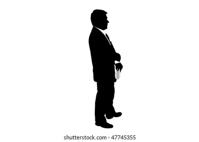Vector illustration of businessman with the document in his hand