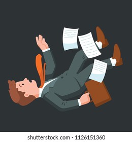 vector illustration businessman falling down