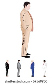 Vector illustration of businessman. It has five colour versions